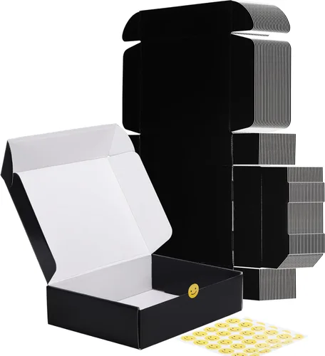 Miniatura 41 de RLAVBL Juego de 25 cajas de envío de 10 x 8 x 3, caja de cartón corrugado blanca para embalaje, correo, negocios Blanco