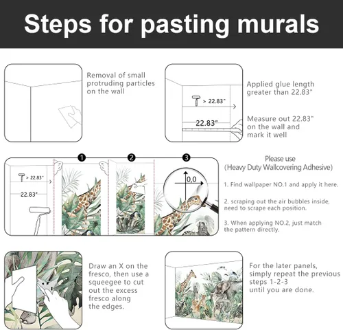 Miniatura 5 de Papel pintado de tela de plantas de selva tropical con animales, tigres, plantas de la jungla, hojas de plátano, para niños y niñas, jardín