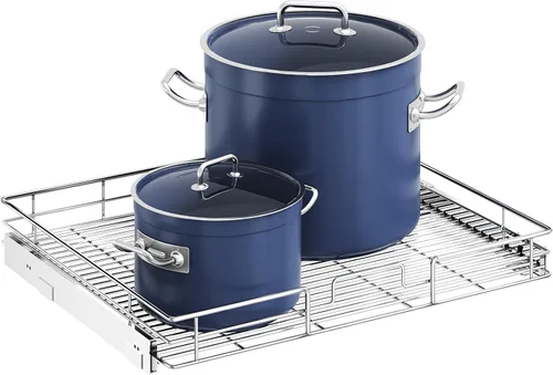 Miniatura 11 de ROOMTEC Organizador de gabinete extraíble, 1 nivel negro, organizadores de gabinete de cocina, estantes deslizantes, resistente, 5.5 pulgadas