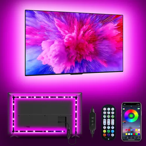 Miniatura 9 de Daymeet Tira de luces LED RGB de 9.84 pies para TV de 32 a 43 pulgadas, sincronización de música Dreamcolor, cambio de color, control remoto por