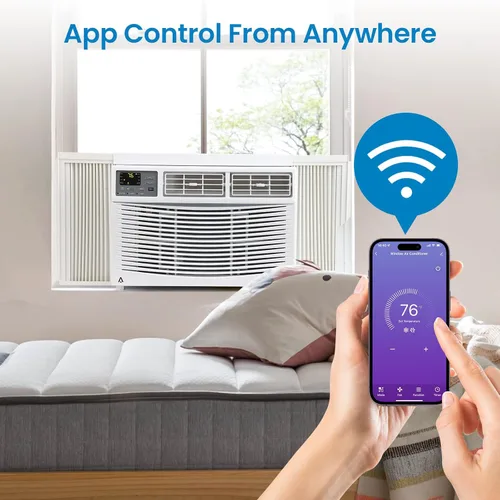Miniatura 3 de Litake Aire acondicionado inteligente de ventana de 8,000 BTU, enfría hasta 350 pies cuadrados con control remoto y WiFi, ahorro de energía