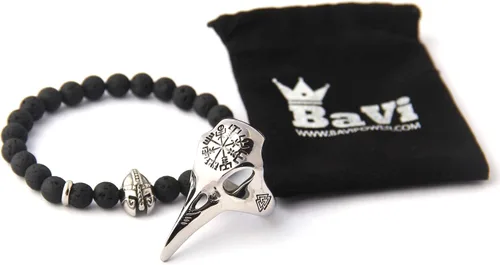 Miniatura 3 de ENXICO Ravens - Anillo de calavera con símbolo de Aegishjalmur de Awe de acero inoxidable 316L