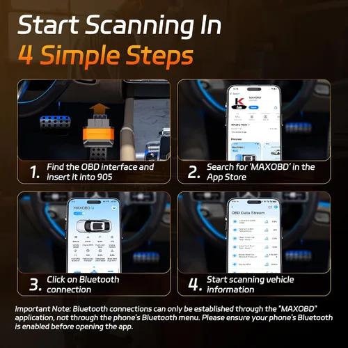 Miniatura 6 de KONNWEI Escáner OBD2 Bluetooth 5.2, herramienta de diagnóstico de escáner de coche inalámbrico para iOS y Android para pruebas de rendimiento