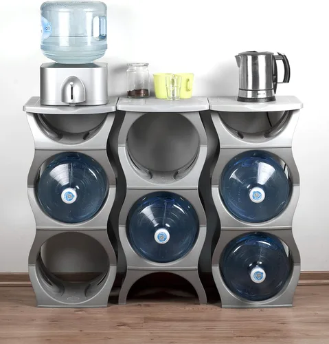 Miniatura 6 de Bariboo Estante apilable para almacenamiento de botellas de agua, organizador de 5 galones, soporte para jarra para organización de cocina, gabinete