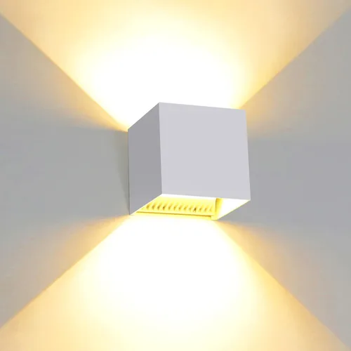 Miniatura 14 de Kawell Aplique de pared LED moderno de 12 W, ángulo de haz ajustable, impermeable, IP65, luz de pared de aluminio para interiores y exteriores