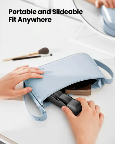 Miniatura 3 de Gaiatop Ventilador de mano portátil, 3 velocidades recargable por USB, pequeñas nubes lindas, mini abanicos deslizantes, bolsillo de maquillaje