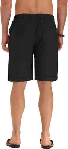 Miniatura 20 de Sailwind Pantalones cortos de lino para hombre, pantalones cortos casuales de playa con cordón