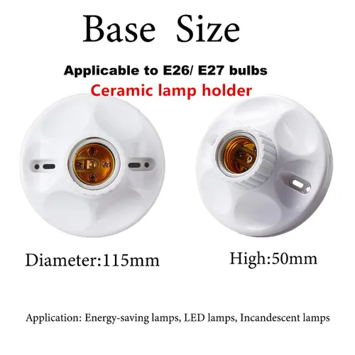 Miniatura 5 de Enchufe de bombilla E26/E27 de 25 pies con cable, blanco, plástico, mesa, base de tornillo Edison, 150 W, 110 V-240 V, estilo vintage, incluye