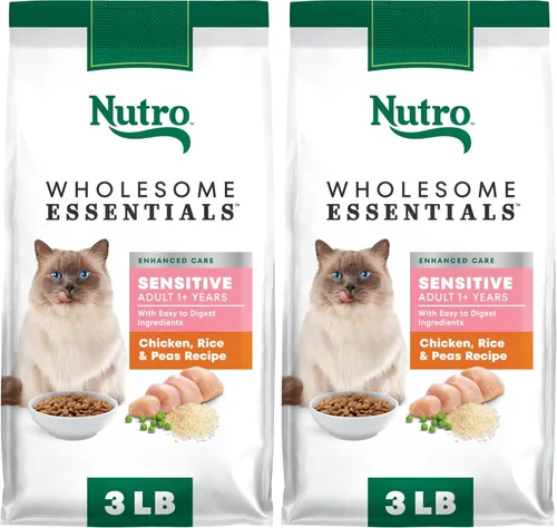 Miniatura 12 de Nutro Wholesome Essentials - Alimento seco natural para gatos, receta de estómago, pollo, arroz y guisantes, croqueta para gatos, bolsa de 3 libras