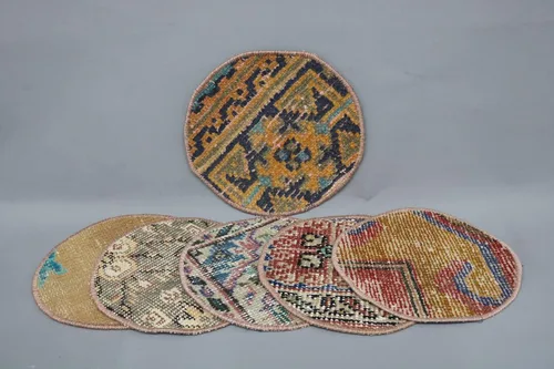 Accesorio de comedor, Rug Supla, Kilim Supla, mantel individual beige, alfombra Supla de 10 x 10 pulgadas, mantel individual étnico, placa inferior