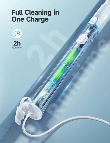 Miniatura 7 de HiCOZY Escobilla eléctrica giratoria HS1, cepillo de ducha inalámbrico para limpieza con 4 cabezales de cepillo reemplazables, mango de extensión