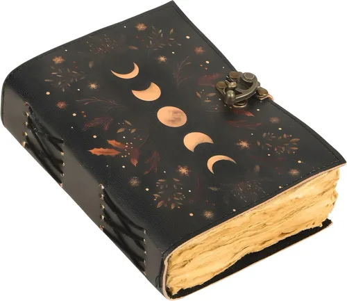 Miniatura 10 de Libro de hechizos en blanco de sombras, diario de grimorio, diseño de gato mágico, suministros de brujería, cuaderno Wiccan hecho a mano, vintage