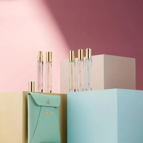 Miniatura 5 de LOVERY Regalos para el día de la madre para mamá, ella y él, juego de 5 perfumes para mujeres y hombres con bolsa de cuero, mini perfume de 0.3 fl