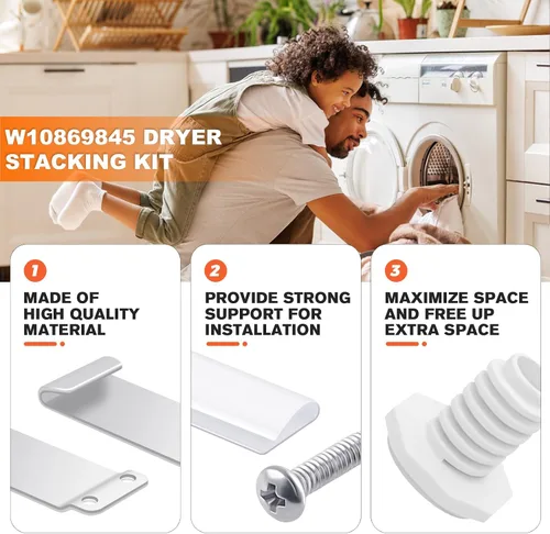 Miniatura 2 de UPGRADE W10869845 - Kit de apilamiento para secadora Whirlpool Maytag Standard y Long Vent Dryer & Lavadora, reemplaza 52774 W10298318 W10298318RP