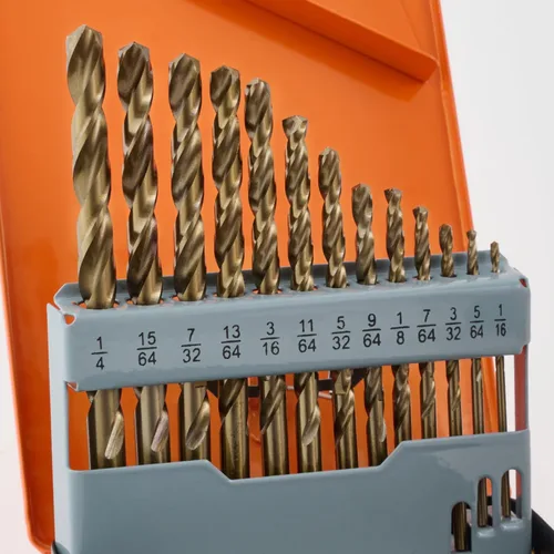 CaRoller Juego de brocas de cobalto, 13 piezas, brocas de metal M35, juego de brocas duraderas de vástago redondo para acero, madera, plástico,