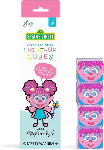 Miniatura 11 de Glo Pals Juguete sensorial de baño activado con luz y cubos para el baño y juego sensorial, personaje Abby Cadabby y 6 cubos, brilla en rosa