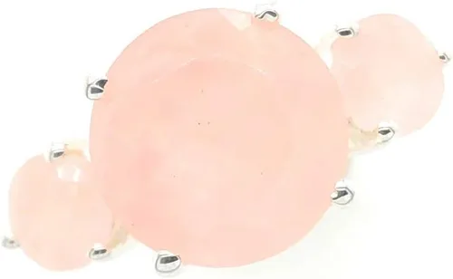 Miniatura 9 de Anillo de boda de plata esterlina 925 de cuarzo rosa rosa natural de 2.5 quilates, tamaño 5, 6, 7, 8, 9