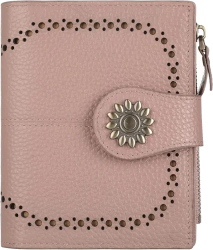 Miniatura 10 de Lavemi Cartera de Piel para Mujer Pequeña Compacta con Bloqueo RFID Estuche para Tarjetas de Crédito Monedero con Bolsillo con Cremallera Small