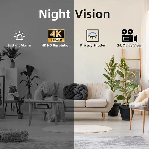 Miniatura 4 de Reloj de cámara oculta, cámara interior inalámbrica Ultra 4K HD para seguridad en el hogar, mini cámara de niñera con visión nocturna, detección