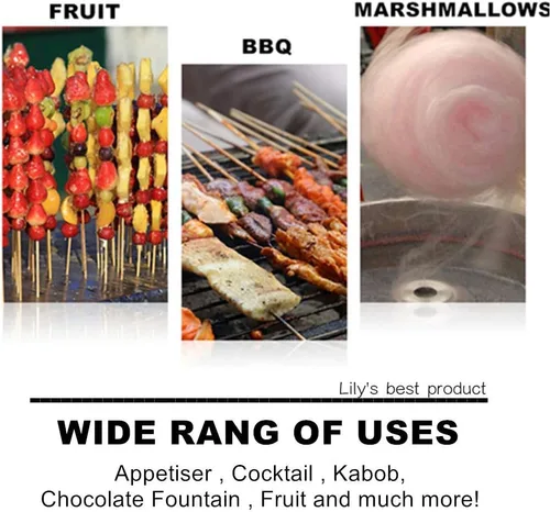 Miniatura 7 de HOPELF Brochetas de bambú natural de 6 pulgadas para barbacoa, aperitivo, fruta, cóctel, kabob, fuente de chocolate, parrilla, barbacoa, cocina