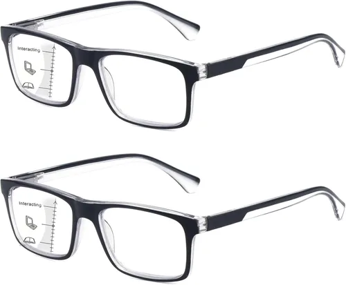 Miniatura 13 de Missfive Paquete de 2 lentes de lectura solar bifocales ligeros para hombre, bloqueo de luz azul, cercano/lejano, doble uso, bisagra de resorte