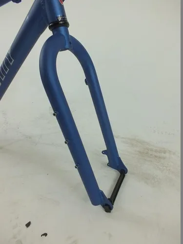 Miniatura 4 de Gravity Horquilla de marco de bicicleta gruesa para ruedas de 26 pulgadas con tija de sillín y abrazadera de tija de sillín para auriculares. Azul