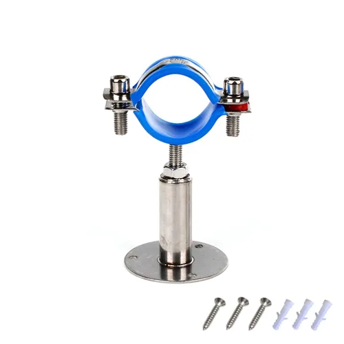 Miniatura 7 de 1 juego de soportes de tubo de montaje en pared de acero inoxidable 304, correas de tubo ajustables para tubo de 0.748-0.866 in, altura de soporte