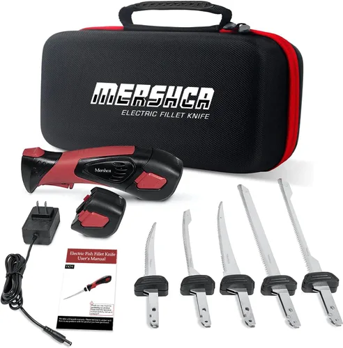 Miniatura 9 de Cuchillo de filete eléctrico inalámbrico, con 5 cuchillas recíprocas antiadherentes recubiertas de nitruro de Ti-Nitruro SS y agujero