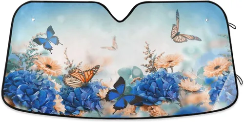 Miniatura 22 de Parasol plegable para parabrisas de automóvil, diseño de ojos rojos aterradores, contra rayos UV, parasol para mantener tu vehículo fresco