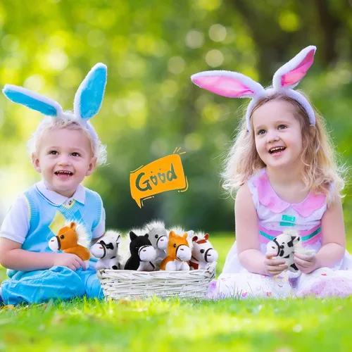 Miniatura 5 de Aoriher - 24 piezas de animales de peluche de caballo de 3.15 pulgadas, mini llavero de peluche con cadena desmontable, juguetes de animales