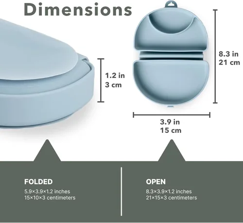 Miniatura 3 de Miniware Plato de viaje para bebé con succión, plegable de silicona esencial para promover la autoalimentación, apto para lavavajillas, sin BPA