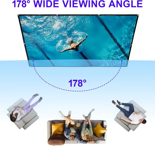 Miniatura 6 de LIHONG Pantalla de proyector 4K, 16:9 HD plegable, portátil, de doble cara, pantallas de proyección antiarrugas
