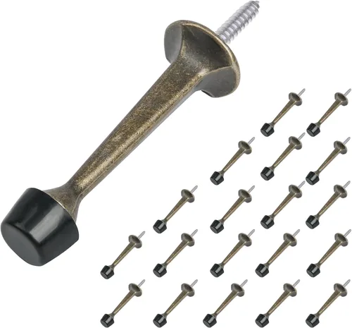 Miniatura 19 de HOMOTEK Paquete de 20 topes de puerta rígidos sólidos resistentes con punta de goma suave, tope de puerta fundido de zinc para proteger la pared