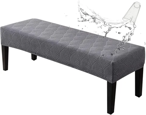Miniatura 10 de Genina Fundas impermeables para banco de comedor, protector de asiento de banco de jacquard elástico, funda de banco rectangular para dormitorios