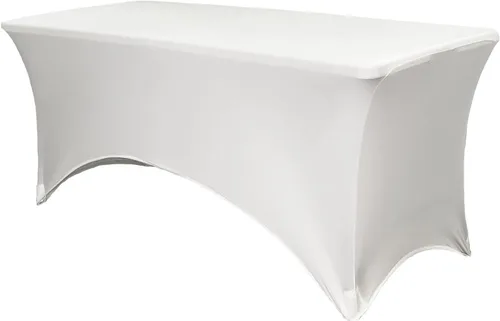 YOUR CHAIR COVERS Mantel rectangular de elastano ajustable de 5 pies, color blanco, para decoración de bodas, eventos, patio, cubierta elástica de