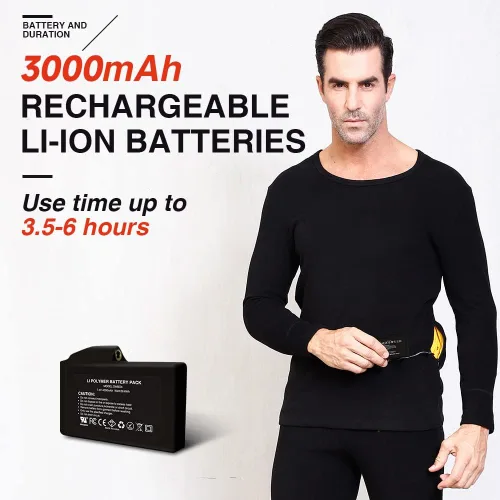 Miniatura 4 de Ropa interior térmica con calefacción para hombres y mujeres ropa interior larga con calefacción conjuntos de capa base Johns camisa calefactada