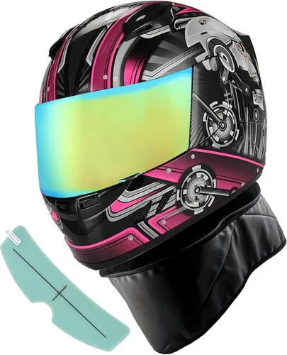 Miniatura 8 de 1Storm - Casco de cabeza completa para motocicleta, diseño de calavera mecánica HJDJ11