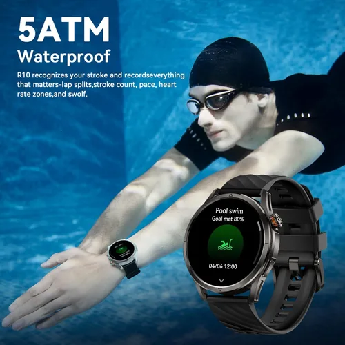 Miniatura 4 de KOSPET Magic R10 - Reloj inteligente GPS para hombres, cuerpo de acero inoxidable, batería de 50 días, impermeable 5ATM, 180 modos deportivos