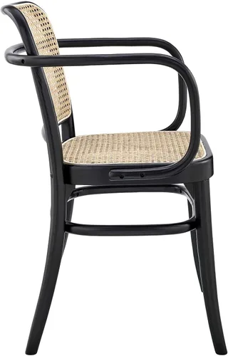 Miniatura 6 de Modway Winona - Asiento de mimbre de madera de olmo, silla de comedor - Juego de 2, color negro
