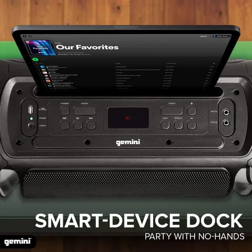 Miniatura 2 de Gemini Sistema estéreo Bluetooth para el hogar – Subwoofers duales de 150 W RMS de 12 pulgadas, radio FM, luces LED, USB, AUX, entrada óptica