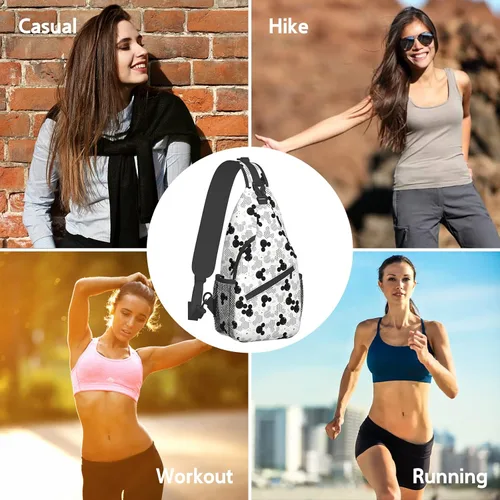 Miniatura 6 de BXXNOS Mochila bandolera de dibujos animados, mochila cruzada de viaje, senderismo, bolsa de pecho, mochila de día para mujeres y hombres, Clásico