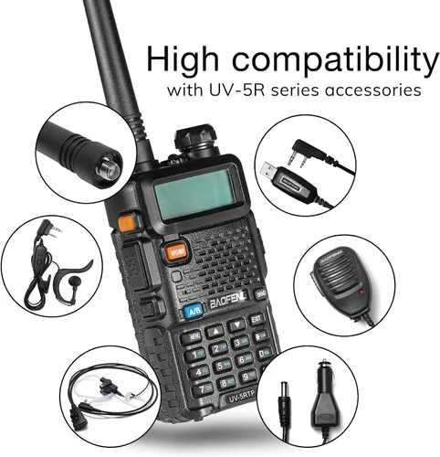 Miniatura 4 de Baofeng UV-5R 8W Radio bidireccional de doble banda, UV-5RTP Radio de mano con auricular, batería de 1800mAh, cargador de escritorio, 128CH, soporte