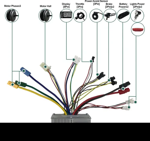Miniatura 4 de Bnineteenteam 36V/48V 1000W Controlador de motor eléctrico sin escobillas, controlador para scooters eléctricos y eléctricos