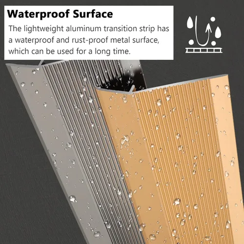 Miniatura 6 de Tira de transición de piso, rampa de transición de aluminio, barra reductora de umbrales de 1.5 pulgadas para puertas, pisos laminados y pisos