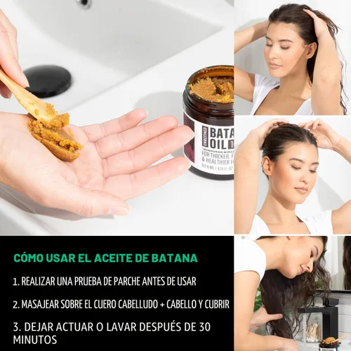 Miniatura 6 de Aceite de batana sin refinar para el crecimiento del cabello, mascarilla capilar auténtica y orgánica Dr. Sebi Batana de Honduras, aceite natural