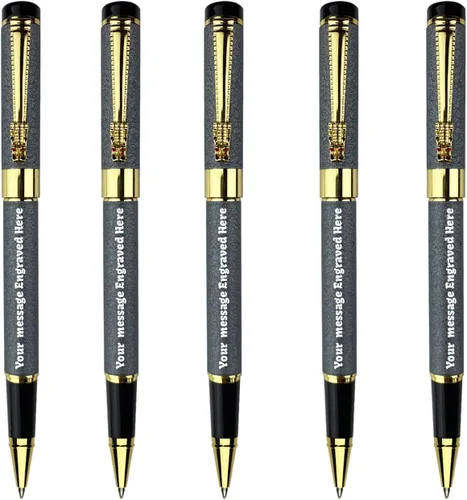 Miniatura 5 de Ancolo Bolígrafos clásicos de punta media personalizados, grabados con el nombre de tu mensaje, número de teléfono para diario y escritura