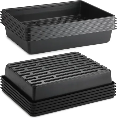 Miniatura 9 de RooTrimmer Bandejas de Semillero de 54 Celdas, Bandeja Plana de Alvéolos Profundos de 2.8", 10 Piezas Bandejas de Germinación de Agujeros Grandes