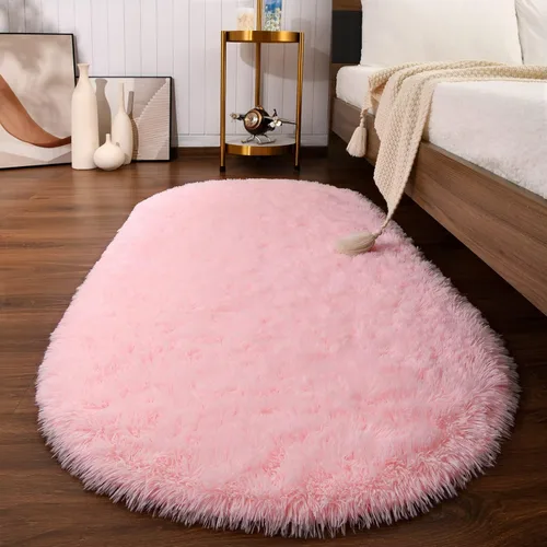 Miniatura 16 de Softlife Alfombras Esponjosas para Dormitorio, Alfombra de Área Peluda Bonita para Niñas y Niños Habitación de Bebé Decoración del Hogar, 2 x 5 Pies