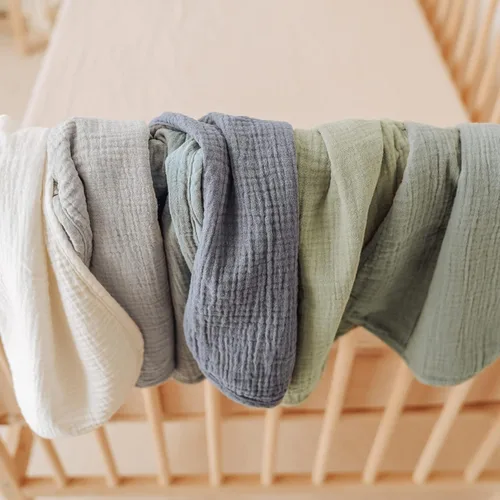 Miniatura 7 de Konssy - Juego de 6 paños de muselina para eructos para bebés unisex, grandes, 100 % algodón, para recién nacidos, niñas y niños Verde (Green Forest)