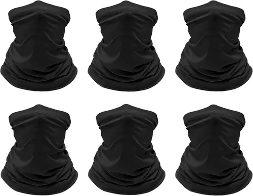 Paquete de 6 polainas refrescantes para el cuello, máscara facial para verano, transpirable, antipolvo, UV, bufanda para hombres y mujeres, pesca,